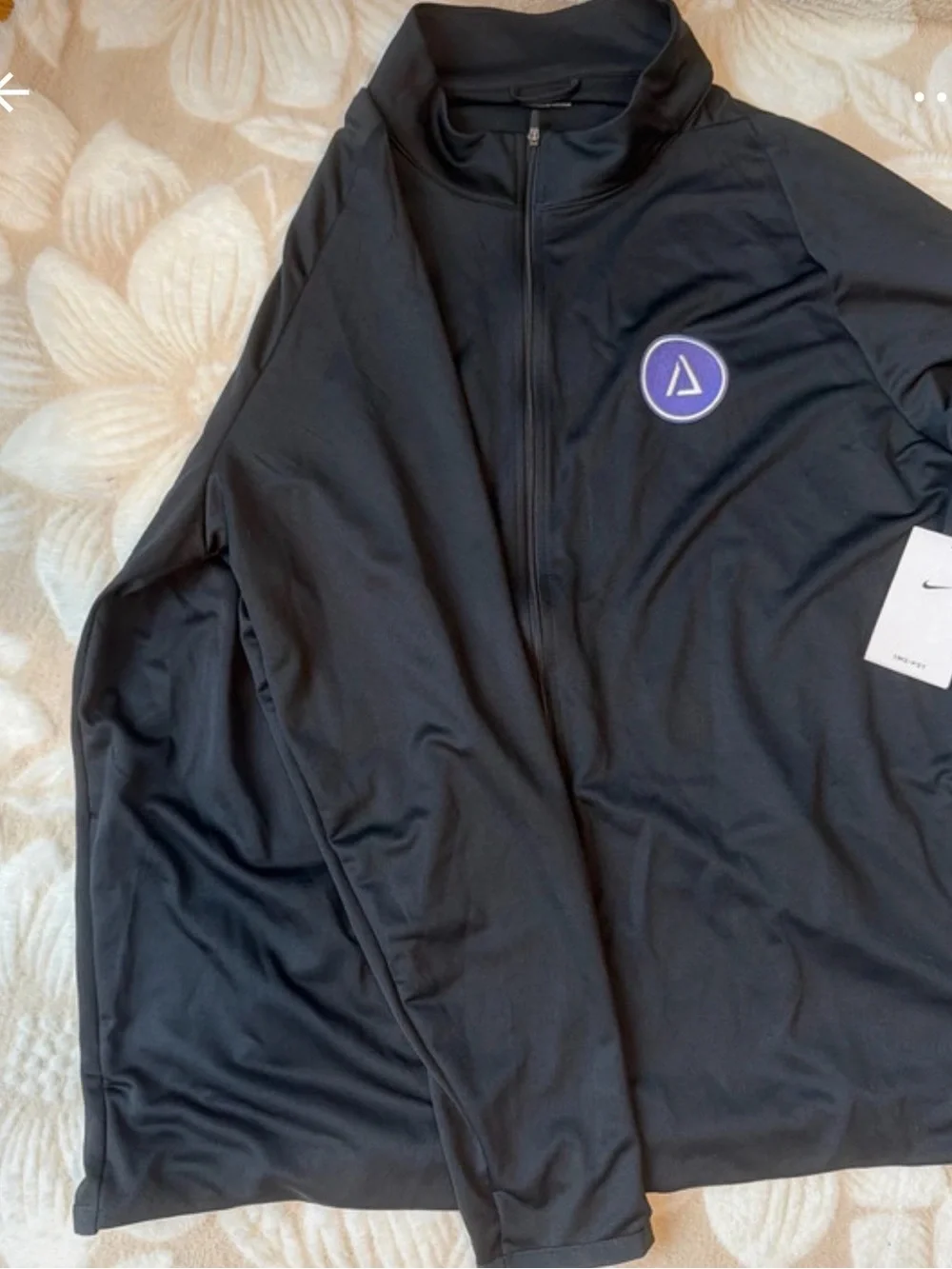 Nike Black Full-Zip Performance Jacket with Purple Patch